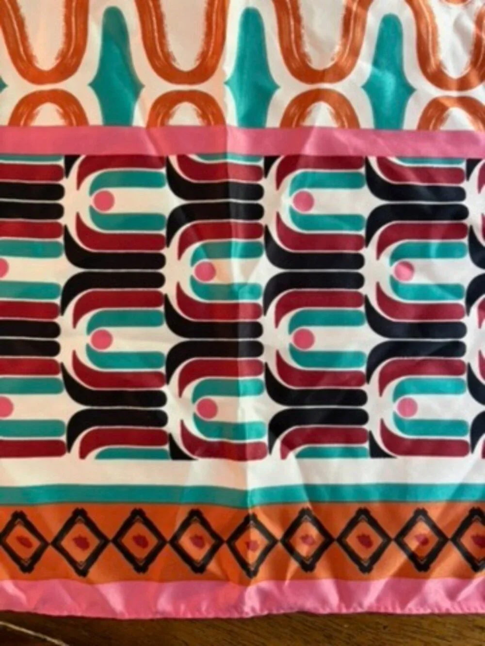 Zara large colorful square scarf (52") NWT - Picture 4 of 4